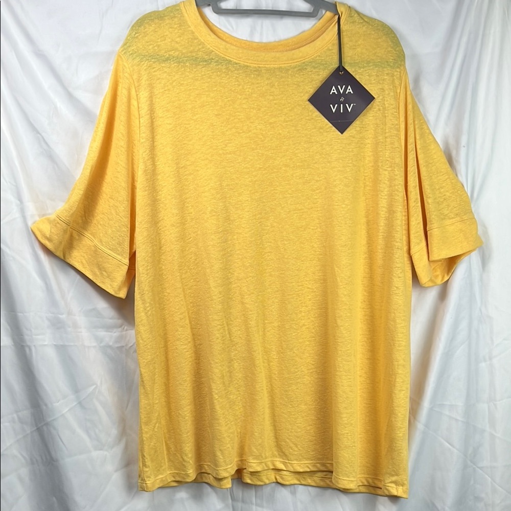 AVA & VIV Yellow Shirt, 2X, NWT